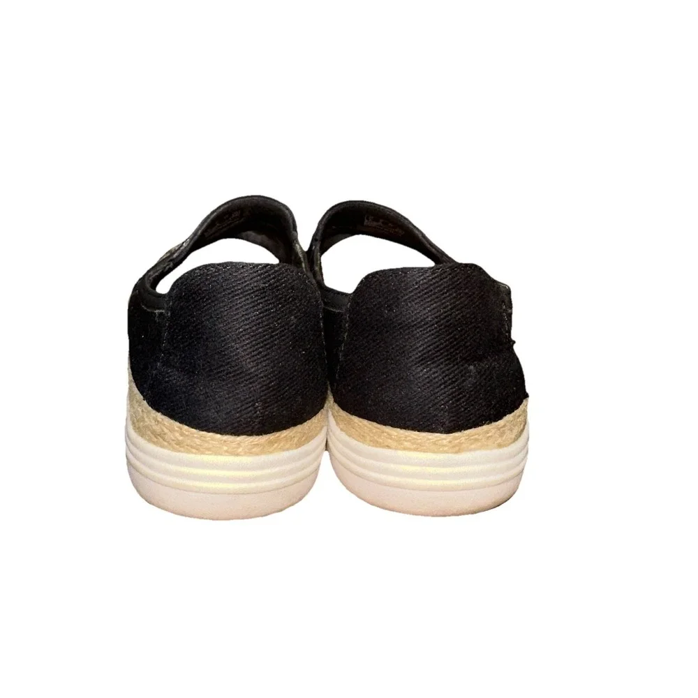 Clarks Collection Embroidered Canvas Slip-On Shoes Elaina Harbor Black Women's 9